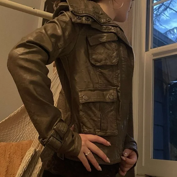 faux leather collection bomber jacket - Picture 2 of 6